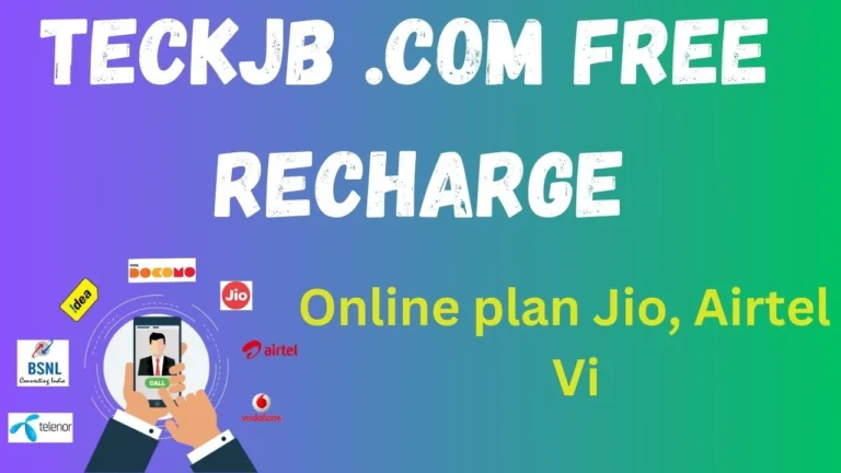 Teckjb .com Free Recharge Online plan Jio, Airtel & Vi